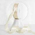 MEEDEE Ivory Double-Faced Satin Ribbon - 1 Inch x 50 Yards for Crafts, Weddings & Holiday Decor