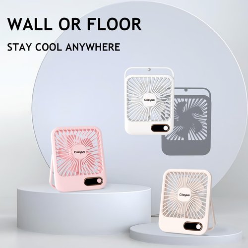 Cruise-Approved Fan Compact Ultra Thin Travel Fan for Sleeping Rechargeable with 180° Rotating Stand, Digital Display TYPE-C Charging, Whisper-Quiet for Cruise Camping Bedroom, Compact Desk Handheld