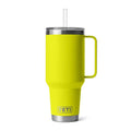 YETI Rambler 42 oz Tumbler with Handle and Straw Lid, Travel Mug Water Tumbler, Vacuum Insulated Cup with Handle, Stainless Steel, Firefly Yellow