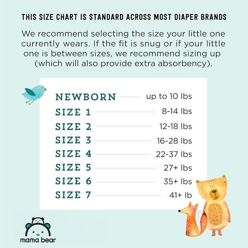 Mama Bear - Gentle Touch Diapers, Size 5 | 132 Count (4 Packs of 33) - Soft & Hypoallergenic