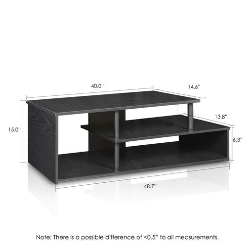 Furinno Econ Low Rise TV Stand, Black/Black