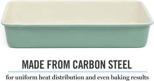 Martha Stewart Gallen Nonstick Carbon Steel Baking Pan - 13 x 9 Inch, Teal Bakeware for Easy Release