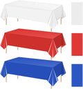 Patriotic 4th of July Tablecloths - Red, White & Blue Disposable Rectangle Covers | 54 x 108 Inch, Perfect for Celebrations