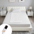 Sealy Heated Mattress Pad Mini Twin Size，31”x 55”Electric Mattress Pad Bed Warmer with 9 Heat Settings & 10 Hours Auto Off, Machine Washable, White
