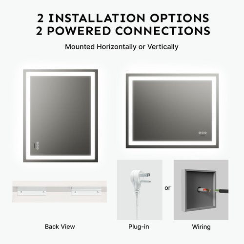 24x32 LED Bathroom Mirror with Lights – Anti-Fog, Dimmable, Backlit & Front Lit Lighted Vanity Mirror for Wall – Smart Bathroom Mirror with Memory Function, Shatterproof Tempered Glass