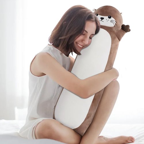 Sprinqdawin Large Otter Stuffed Animal,33.5” Long Otter Plush,Cute Plushies Animal Body Pillow,Kawaii Big Plush Toys Animals Gifts,Animals Sleeping Hugging Pillow Cushion for Kids Birthday