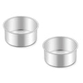 Homikit Mini Round Cake Pan Set of 2, 4 Inch Stainless Steel Small Baking Pans, 2” Deep Layer Smash Cake Tins, Oven & Dishwasher Safe，Non-Toxic & Healthy