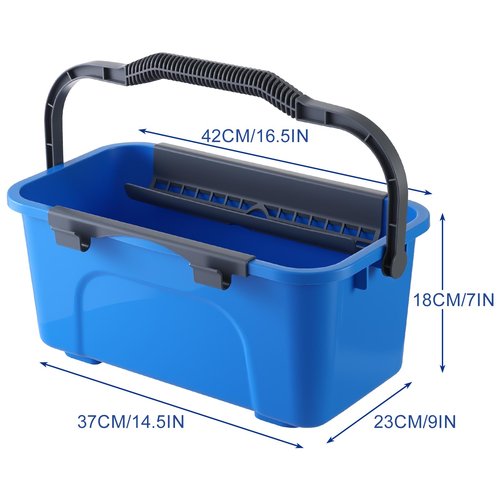 Mitclear Professional Window Cleaning Kit, Include Compact Cleaning Bucket 3 Gallon, Silicone Squeegee, Microfiber Scrubber, Cloth, All-in-one Window Cleaning Supplies, Commercial & Household Use