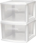 HOMZ 1-Drawer Storage Cart - Clear Plastic Container, 14.25" Wide, White Frame | Ideal for Home & Office Organization