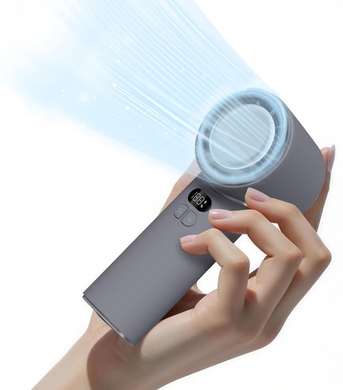 PEAKFLOW Handheld Fan with Ice Cooler,0-100 Adjustable Speed, Mini Pocket Size, Digital Display, 3600mAh Rechargeable Battery – Perfect for Travel, Outdoors, Vacations & Concerts