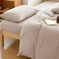 100% Washed Cotton Weighted Blanket Cover, Linen Feel Duvet Cover for Weighted Blanket 60"x80", Plain Simple Cotton Heavy Blanket Duvet Cover (Beige, 60"x80")