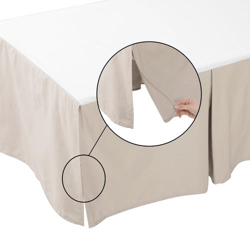 Crib Skirt Dust Ruffle, 100% Egyptian Cotton 400 Thread Count Soft Breathable Crib Bedding Skirt for Baby, Boys and Girls, 52"X28" with 14" Crib Bed Skirt Fading Resistant (Ivory Solid)