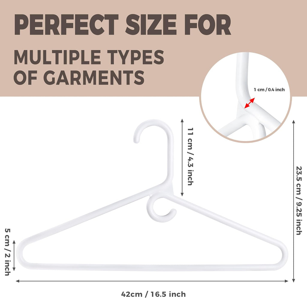 Quality White Plastic Hangers - Super Heavy Duty 30-Pack for Clothes & Accessories | Thick Standard Closet Hangers (White)