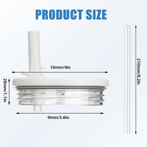 40 OZ Tumbler Flip Straw Lid for Stanley Quencher, Spill Proof Lids Replacemen, Non Spill Straw TOP Cover Replacement Accessories with Brush White
