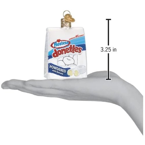 Old World Christmas Hostess Donettes Glass Blown Ornament for Christmas Tree, Handcrafted Holiday Decoration, Classic Dessert Collection
