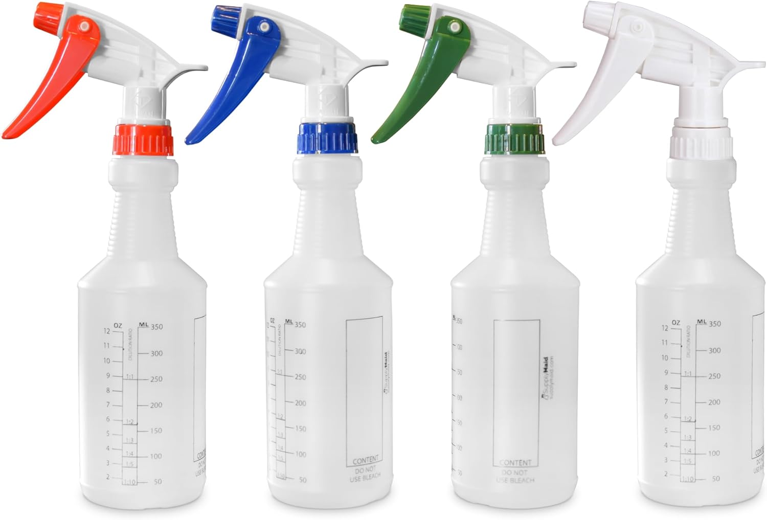 Skiennix 16 oz Spray Bottles - Commercial-Grade with Dilution Ratios | Ideal for Cleaning & Essential Oils (4-Pack)