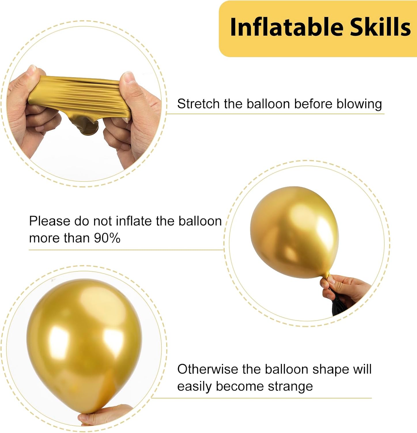 RUBFAC Black and Gold Balloons - 129-Piece Latex Balloon Garland Kit for Party, Wedding, and Birthday Decor