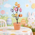 Skiennix Easter Egg Tree - 10 Colorful Striped DIY Plastic Egg Decorations & Pendants