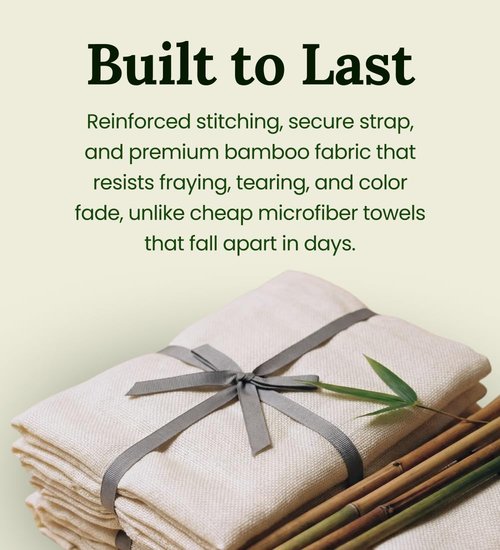 Hair Towel Wrap for Women, Bamboo Made for Advanced Absorption & Fast Drying, Anti-Frizz & Curl Friendly, Superior Alternative to Microfiber Hair Towel Wrap, Includes Elastic Strap, Ivory White 1-Pack