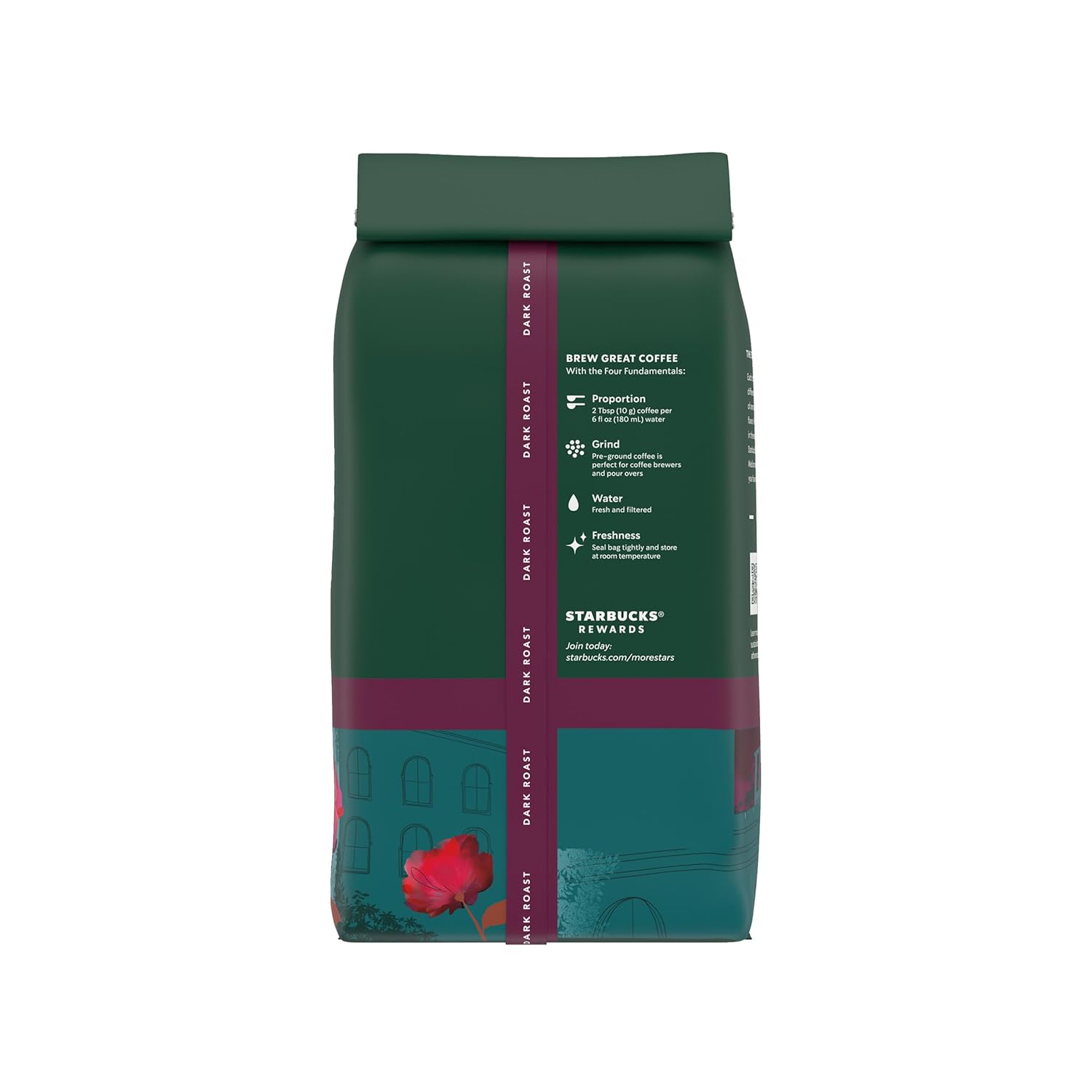 Starbucks Ground Coffee - Dark Roast Caffè Verona for Hot or Iced Coffee | Six 18 oz Bags