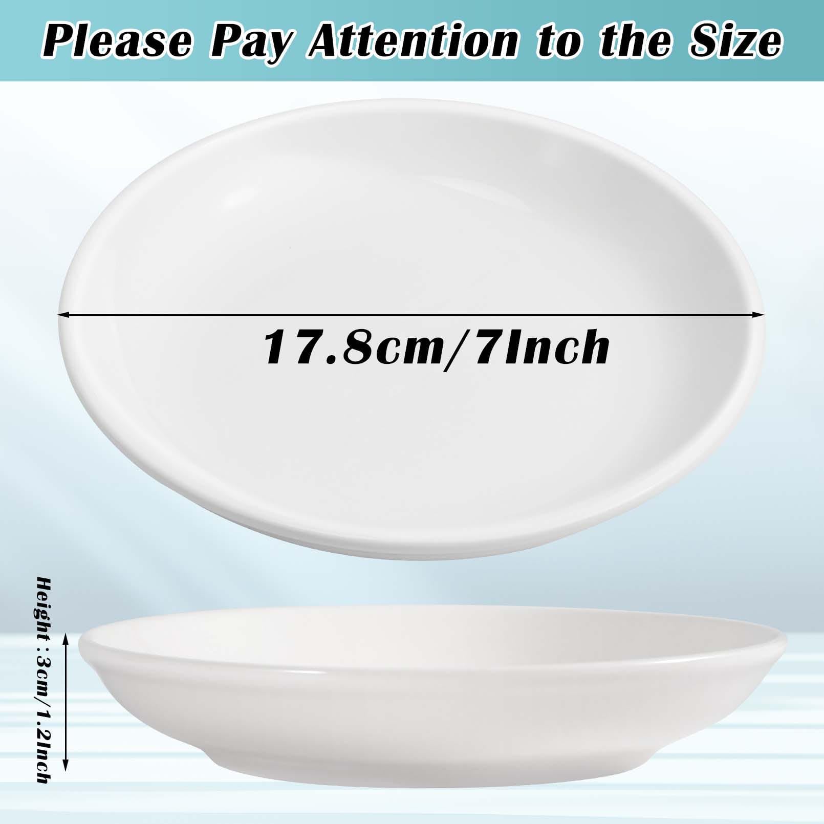 Cabaubl White Dessert Plates Ceramic,Set of 6 Small Dinner Plates,7 Inch Round Appetizer Plates,Ceramic Salad Plates Set,Ceramic Serving Dishes,Microwave and Dishwasher Safe