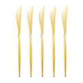 U-QE 180Pcs Gold Plastic Knives, Disposable Heavy Duty Plastic Silverware, Heavyweight Knives, Gold Flatware Perfect For Parties, Weddings and Everyday Use