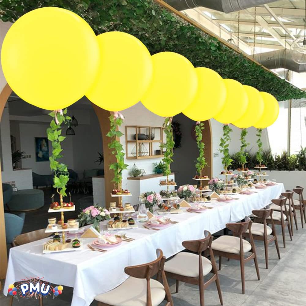 PMU Jumbo Latex Balloons - Premium 36 Inch Canary Yellow for Birthdays, Weddings & Baby Showers