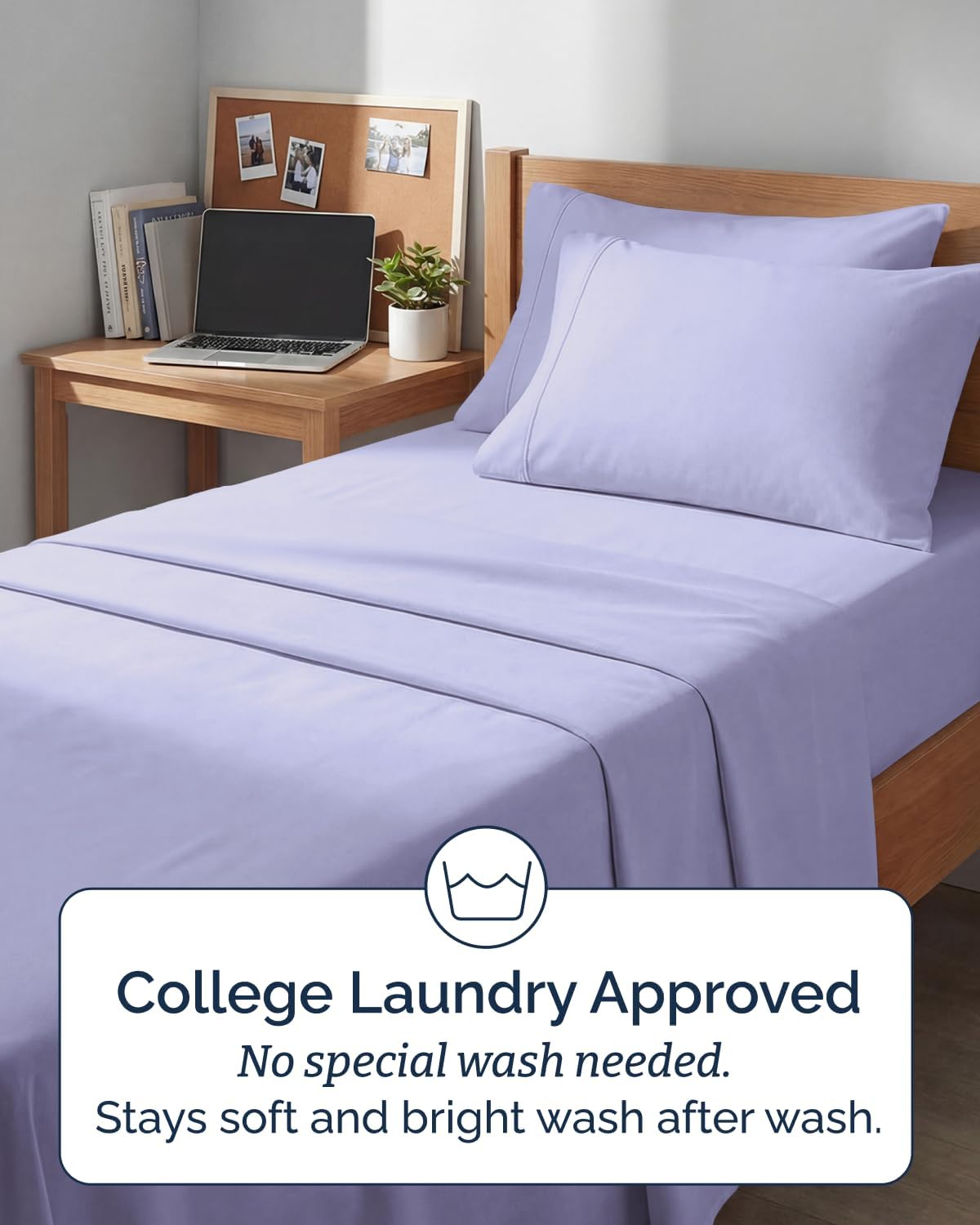 Skiennix Extra Deep Twin XL Sheet Set - 4-Piece Breathable Cooling Bedding - Soft, Wrinkle-Free Lavender