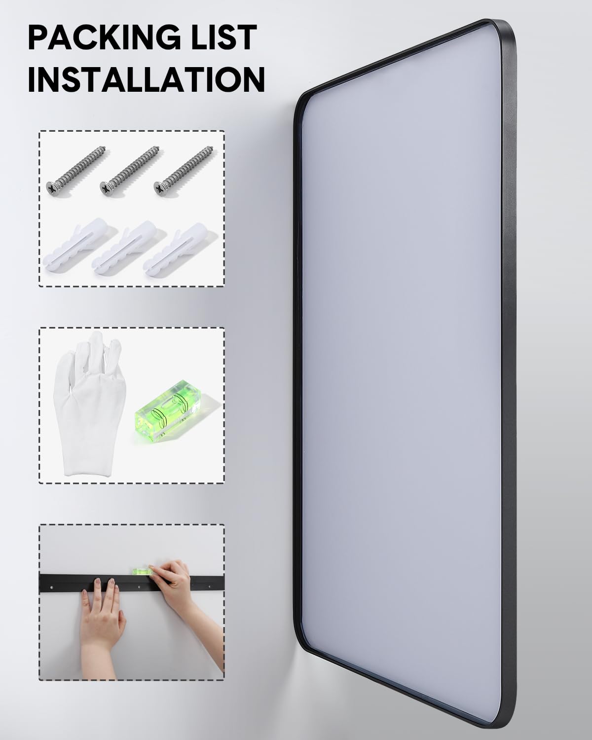 IDEALHOUSE HD Eco-Friendly Bathroom Mirror – Aesthetically Pleasing and Versatile 22 x 30 Inch Vanity Mirror for Over Sink, Available in Varied Sizes, Hangs Horizontally or Vertically, Easy To Install