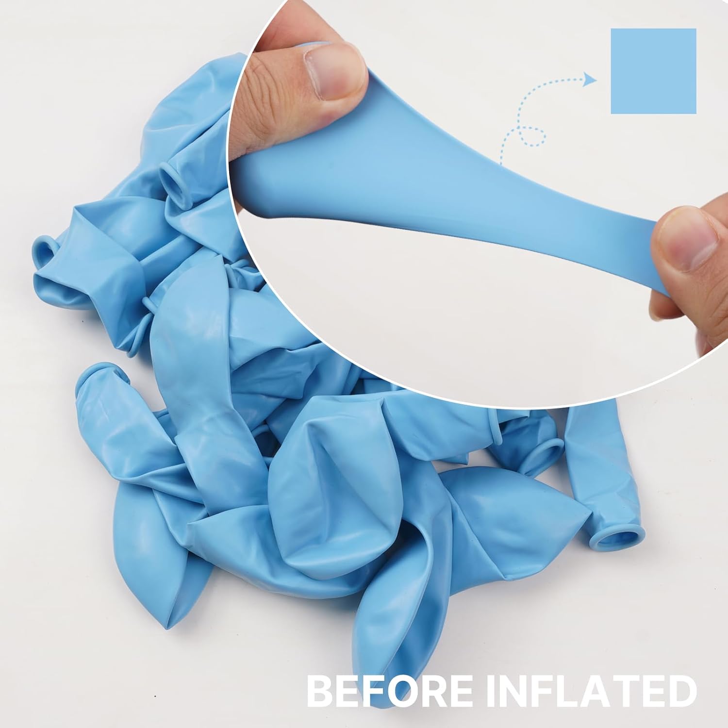 PartyWoo Light Blue Balloons - 101pcs 12 Inch Pastel Aqua Balloons for Baby Showers & Celebrations