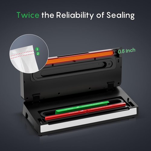 FRESKO Automatic Vacuum Sealer - 95 kPa Powerful Suction for Food Preservation | Compact Starter Kit with 10 Bags