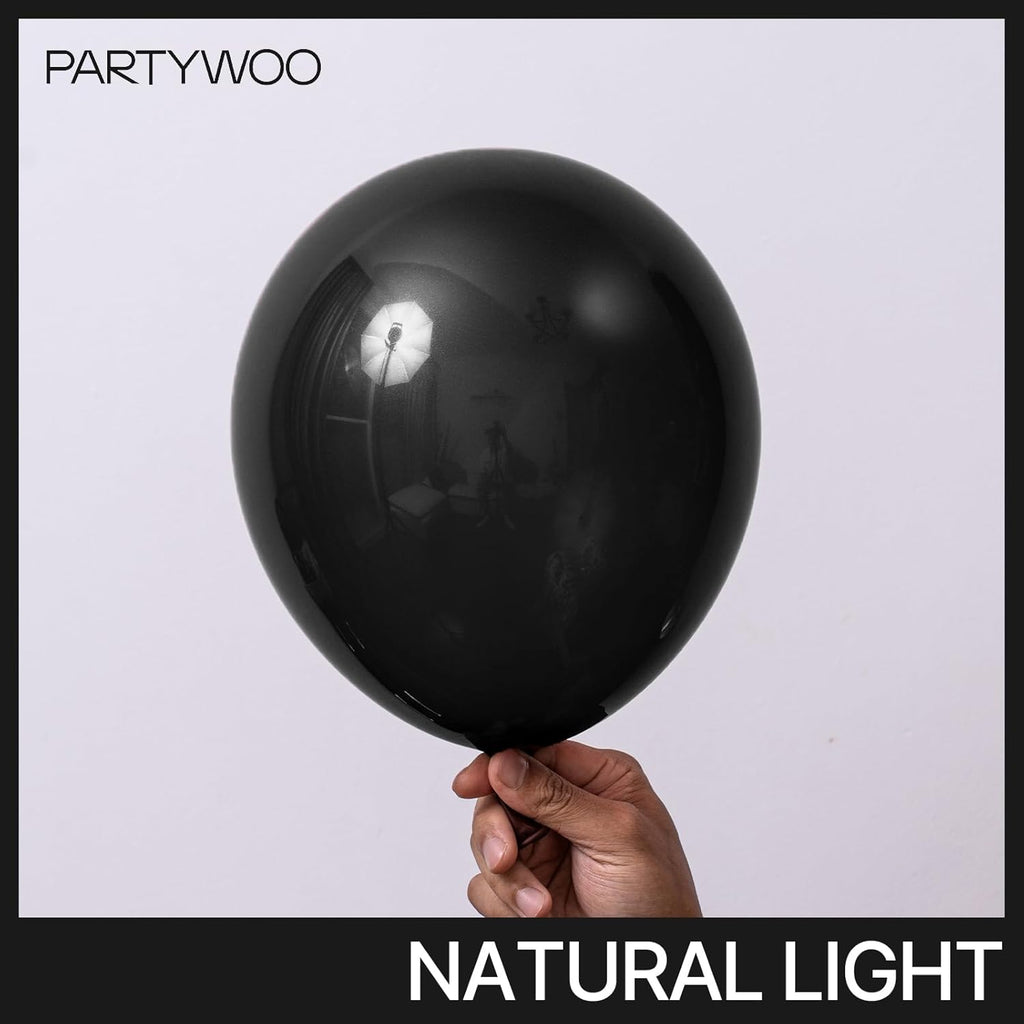 PartyWoo Black Balloons - 128-Piece Arch Kit with Various Sizes for Baby Showers, Birthdays & Anniversaries