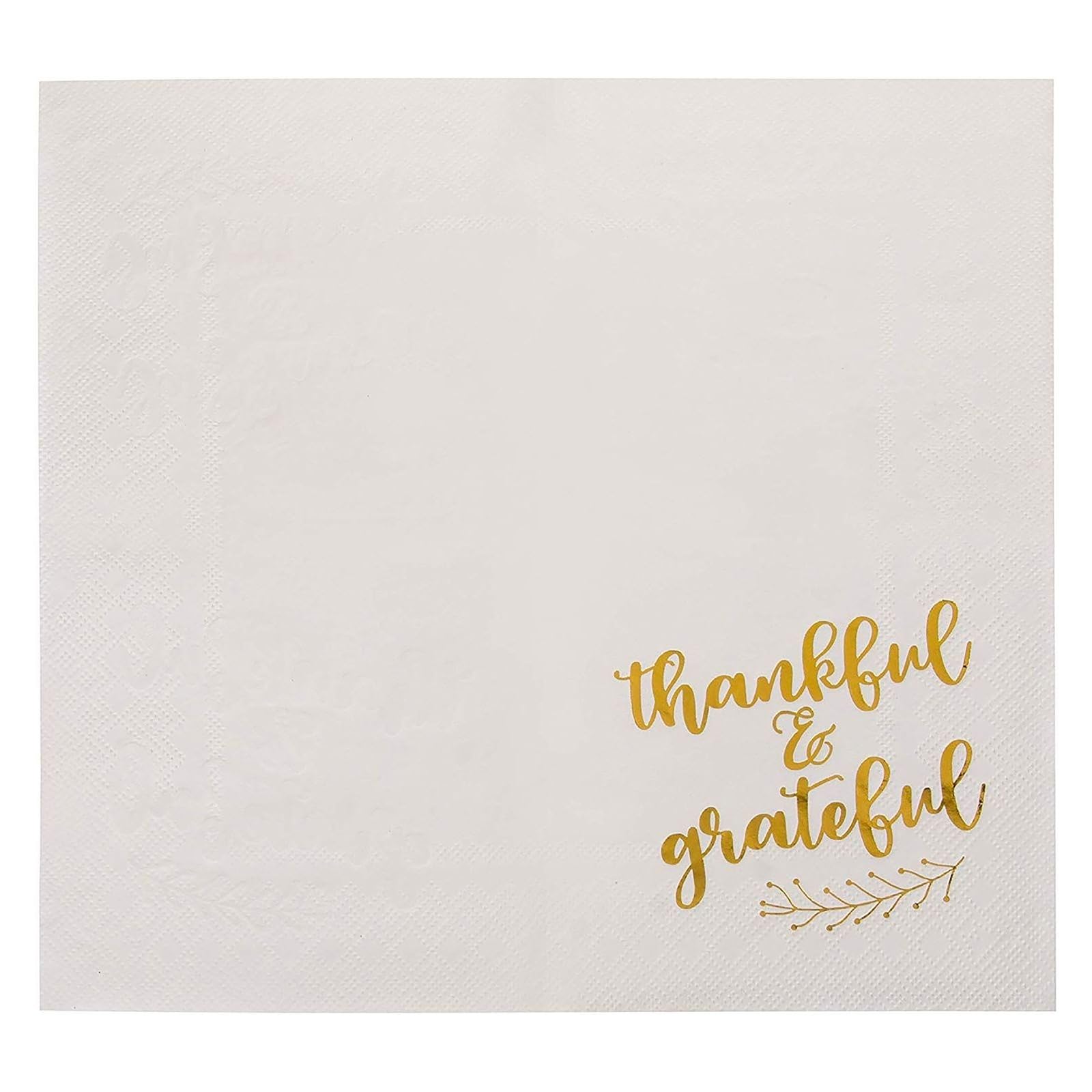 50 Pack Thanksgiving Cocktail Napkins Party Supplies Table Decorations, Thankful and Grateful (5 x 5 In)