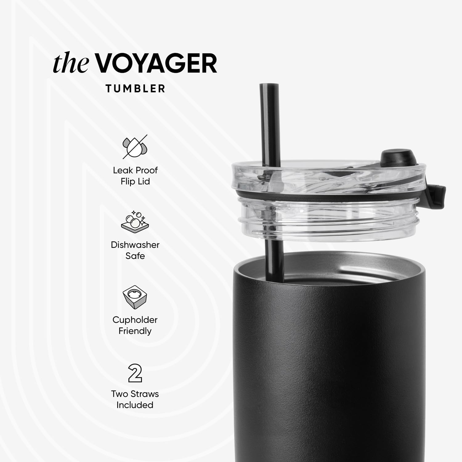 Simple Modern Voyager Tumbler - Insulated Stainless Steel Travel Coffee Mug | 12oz Almond Birch