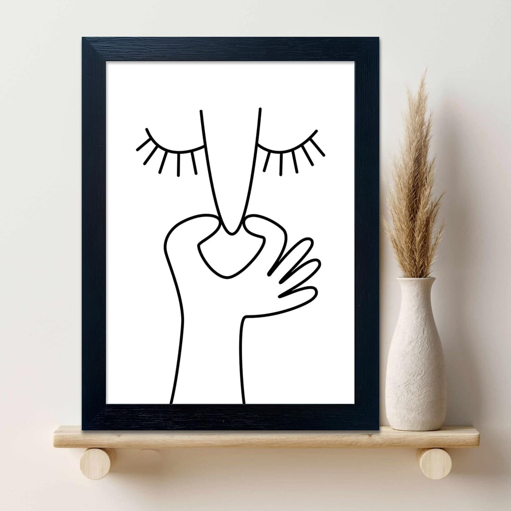 Regine Switzerland Funny Bathroom Wall Art - Black and White Framed Toilet Print Decor