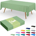 Smiry Disposable Tablecloths - Waterproof Plastic Covers for Parties | 54 x 108 Inch | Sage Green - 3 Pack