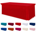 Smiry Spandex Tablecloth, Elastic Fitted Stretch Tablecloth for 6FT Rectangle Tables, Waterproof Washable Table Cover Skirt for Outdoor, Wedding, Banquet & Parties (Red, 72Lx30Wx30H Inch)