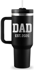 CENDARTE New Dad Gifts First Time Dad to be Gifts DAD EST 2026 First Fathers Day Gift for New Dads 1st Time Daddy Expectant Dads Father to be 40oz Travel Cup Insulated Tumbler with Lid & Straw