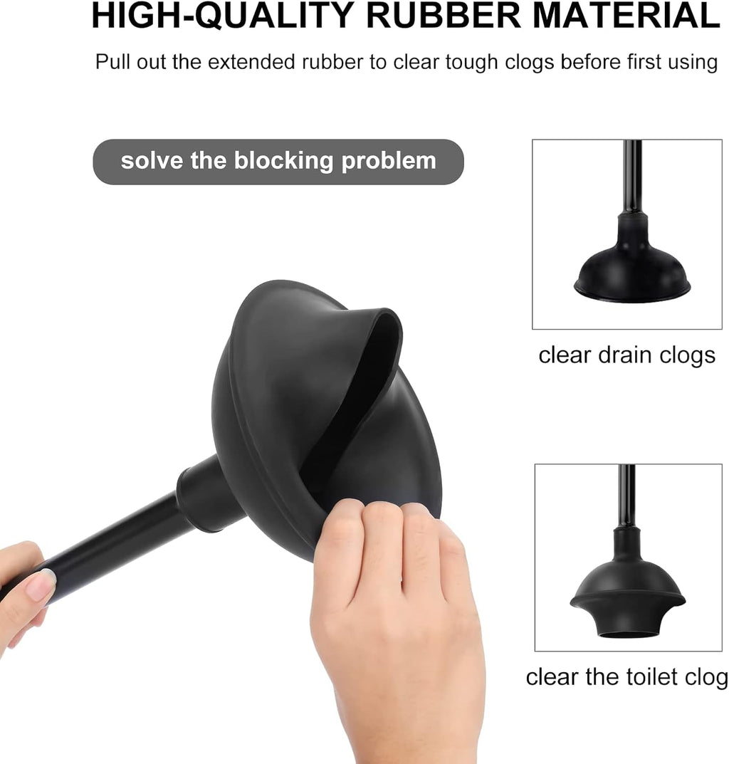 SetSail Toilet Brush and Plunger Set | Heavy-Duty Bathroom Cleaning Tools - Black