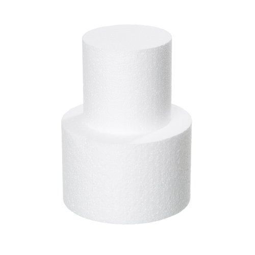 Fessary 2 Tiers 4" 6" Fake Cake 4 Inch Tall Fake Birthday Cake Rounds Styrofoam Cake Dummies Set for Birthday, Wedding, Baby Shower Display