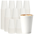 VPACKDUO 12 oz 1000 Pack Disposable Paper Coffee Cups, Hot Paper Cups, Thickened Leak-Free White Coffee Cups for Hot and Cold Drinks