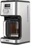 Gevi 14-Cup Programmable Coffee Maker - Drip Machine with Strong Brew & Glass Carafe | Silver Finish