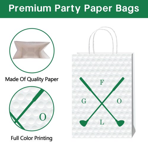BQK 16Pcs Golf Goodie Bags Golf Themed Party Decorations Golf Party Favor Bags Golf gift bags Golf Birthday Party Supplies