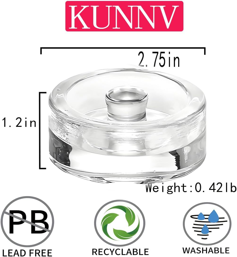 KUNNV Glass Weights Mason Jar Fermentation kit for Wide Mouth Mason Jars Vegetable Sauerkraut Fermenting whit Easy Grip(Jars Not Included) (4 Glass weight)