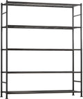 Sakugi Storage Shelves - Heavy Duty 5-Tier Shelf Organizer | Stable Metal Unit for Kitchen, Pantry & Closet - 46.3" W x 12.6" D x 60.3" H, Black