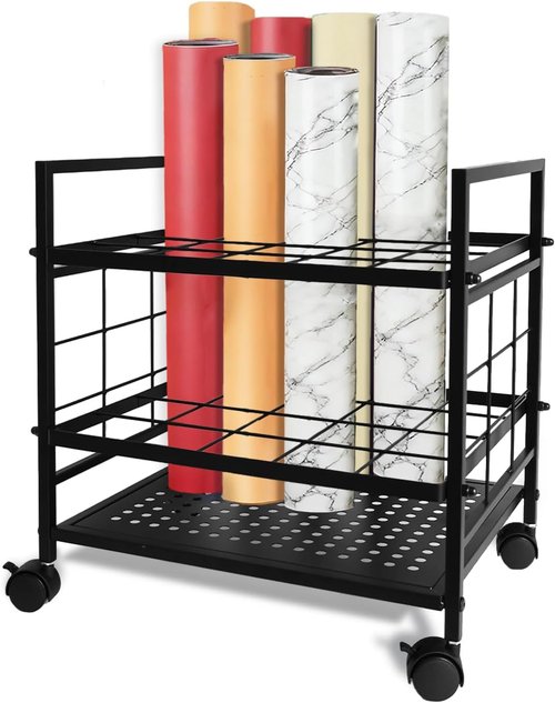 Blueprint Organizer - 20-Slot Rolling Cart for Blueprints, Maps & Posters | Ideal for Home, Office & Studio