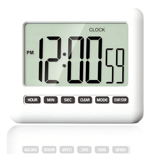 Magnetic Clock Digital Small for Fridge Stove with Clip Kitchen Timer Clocks Large Screen Loud Alarm 12/24 Hour Multi-Functional Countdown for Baking Sports Office Classroom 3.34x2.83 Inches Black