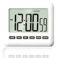 Magnetic Clock Digital Small for Fridge Stove with Clip Kitchen Timer Clocks Large Screen Loud Alarm 12/24 Hour Multi-Functional Countdown for Baking Sports Office Classroom 3.34x2.83 Inches Black