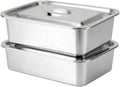 Regine Switzerland 4-Inch Deep Lasagna Pan - 2-Pack Stainless Steel Baking Dish with Lid | 7.4QT Oven Roasting Pans