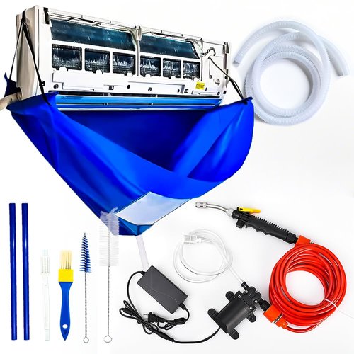 Ac Cleaning Bag With Support Rods, Air Conditioner Cleaning Kit with Strong Washing Tool, Ac Cleaning kit, Minisplit Cleaning Kit, Air Conditioning Water Bag Kit Universal for Home AC Cleaning